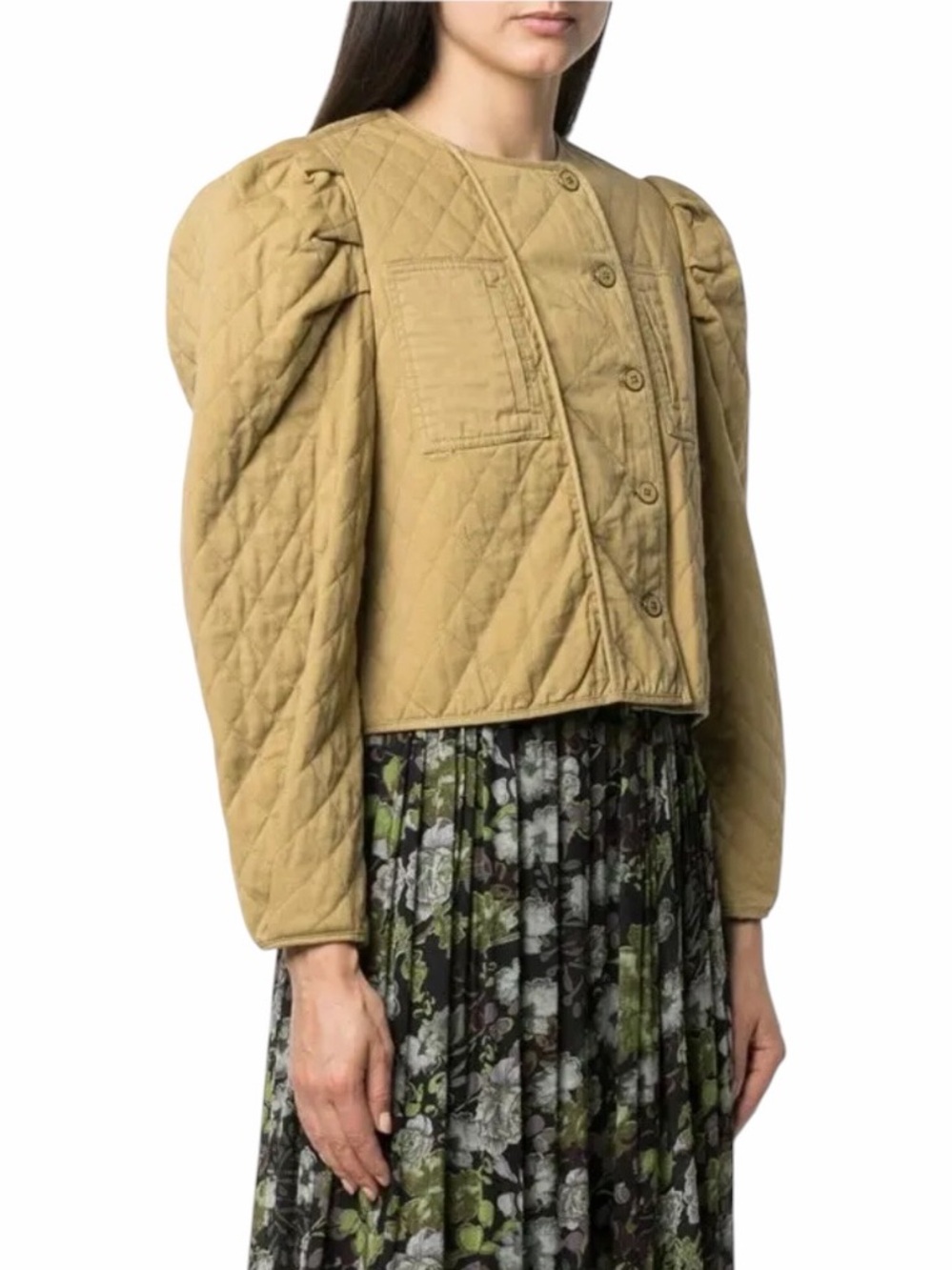 Ulla Johnson - Arlo Quilted Cotton Cropped Jacket Tan Sz P 00